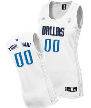 Women%27s Customized Dallas Mavericks White Jersey